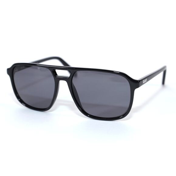 Quay Australia ON THE FLY Polarized Aviator Sunglasses - Black / Smoke - NWT - Picture 2 of 10